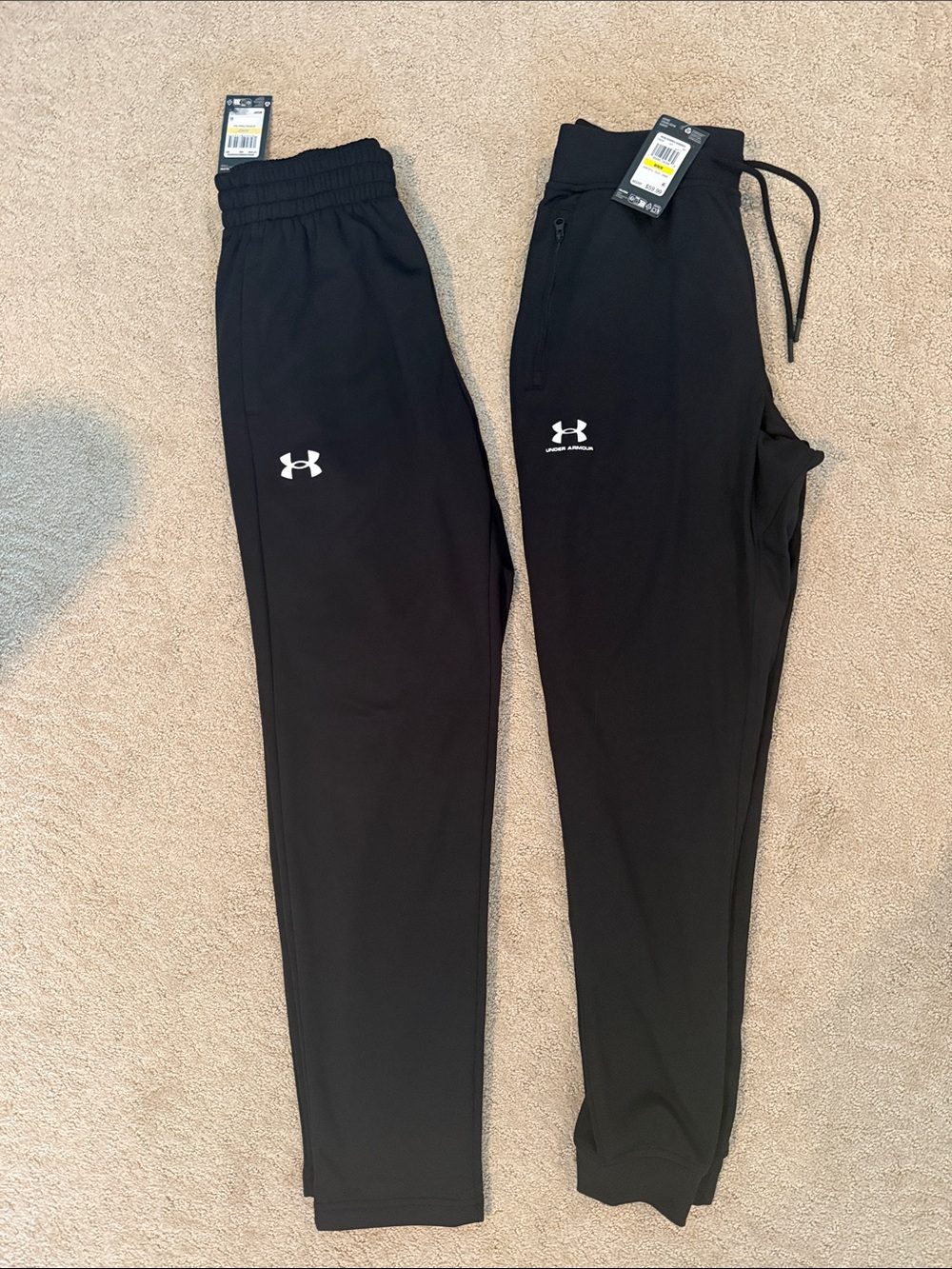2 pairs Under Armour adult black pants